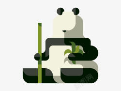 h5素材吃泡面扁平化大熊猫高清图片