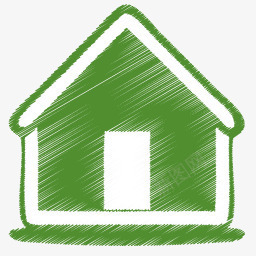 房子绿色拉丝图标png_新图网 https://ixintu.com 图标 房子 拉丝 绿色