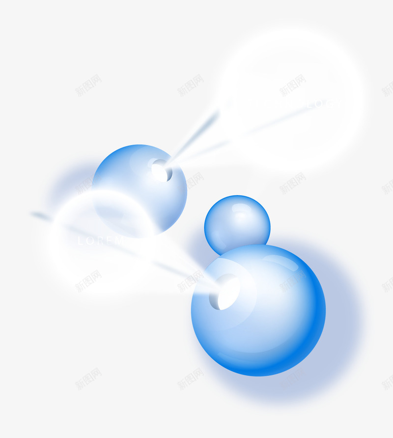 蓝色小球光柱png免抠素材_新图网 https://ixintu.com 光柱 激光光效 球体 矢量素材 科技 蓝色