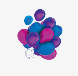 蓝紫色气球素材