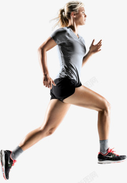 正在充电正在跑步的女运动员高清图片