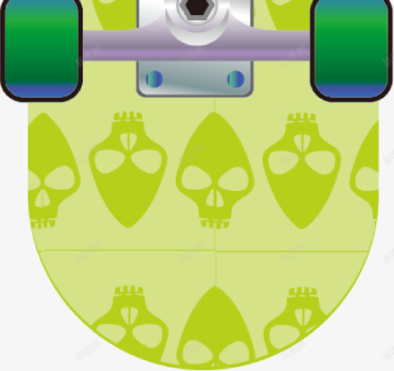 绿色恐怖骷髅滑板png免抠素材_新图网 https://ixintu.com 6月21日 世界滑板日 嘻哈风 头骨花纹 流行 绿色滑板 街头 骷髅滑板