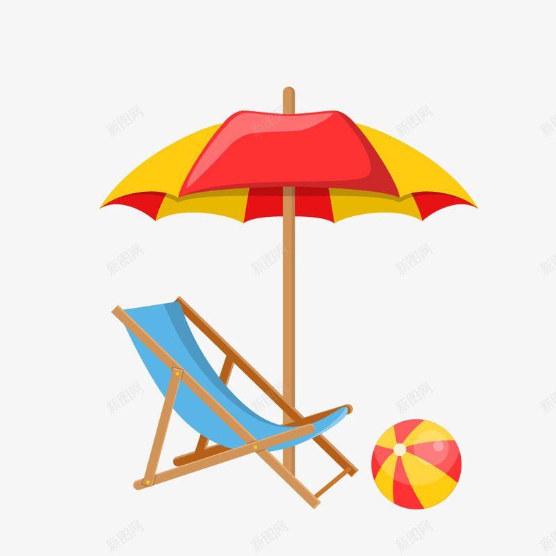 度假休息沙滩椅png免抠素材_新图网 https://ixintu.com 休息 伞 度假 旅行 沙滩椅