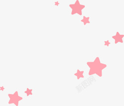 粉色星星标签星星漂浮高清图片