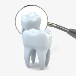 矢量牙医工具一颗卡通瓷牙齿高清图片