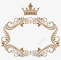 皇室皇冠欧式花纹皇冠边框高清图片