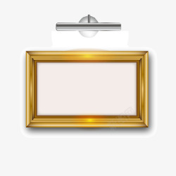 装饰团精美金色相框和射灯矢量图高清图片