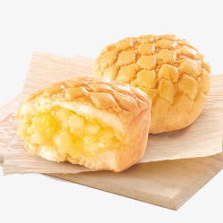 面包早餐食品美食夹心果酱菠萝包高清图片