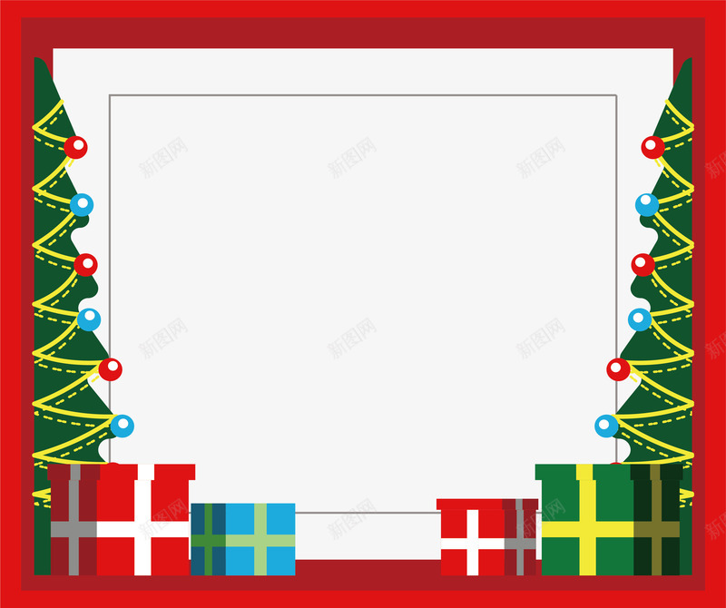 红色边框圣诞节相框png免抠素材_新图网 https://ixintu.com 圣诞树 圣诞相框 圣诞节相框 相框 矢量png 红色相框