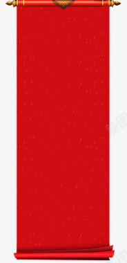 新春素材矢量中国红春节海报卷轴背景