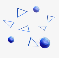 球体图案三角形和球体几何图案漂浮高清图片