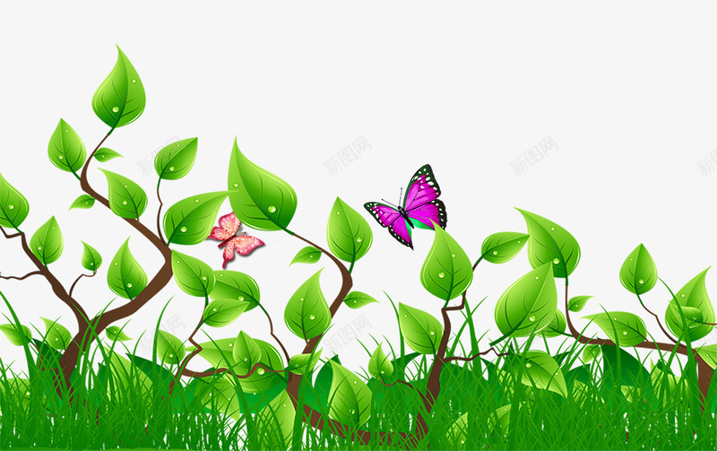 绿色草地png免抠素材_新图网 https://ixintu.com 绿色 草地 花蝴蝶 飞舞 清新 环保 绿色家园 低碳出行 保护环境 健康 公益 减排 