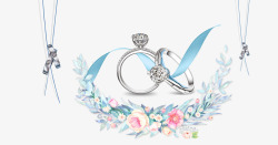 婚博会宣传单婚博会装饰物戒指花朵装饰高清图片