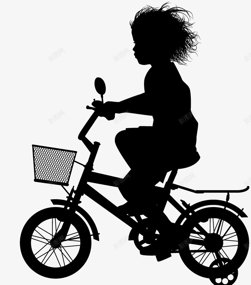 小女孩骑自行车人物剪影png免抠素材_新图网 https://ixintu.com 人影 人物 人物剪影 人物形象 剪影 单车剪影 小女孩骑自行车人物剪影 阴影 骑自行车