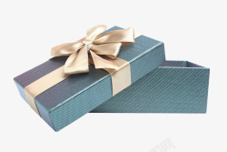 蓝色圣诞雪夜高档蓝色礼物盒高清图片