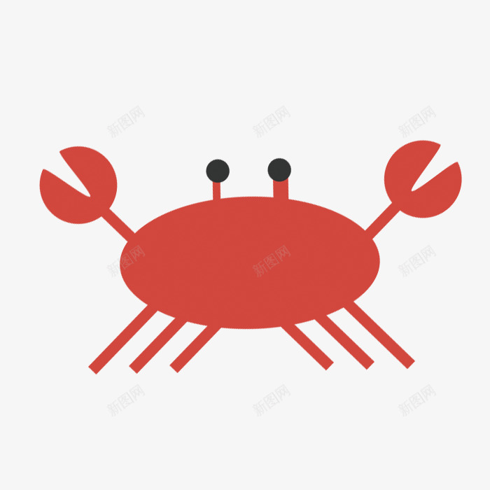 简笔螃蟹png免抠素材_新图网 https://ixintu.com 一只 卡通 手绘 海鲜 眼睛 红色 螃蟹 螃蟹钳