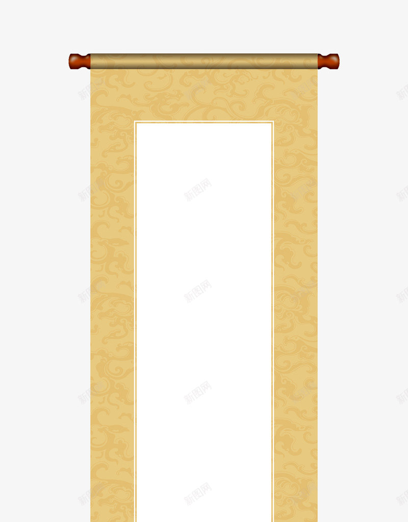 黄底祥云卷轴png免抠素材_新图网 https://ixintu.com 卷轴 古风 圣旨框 抽象云 无水印卷轴 画卷 祥云纹理 竖挂卷轴