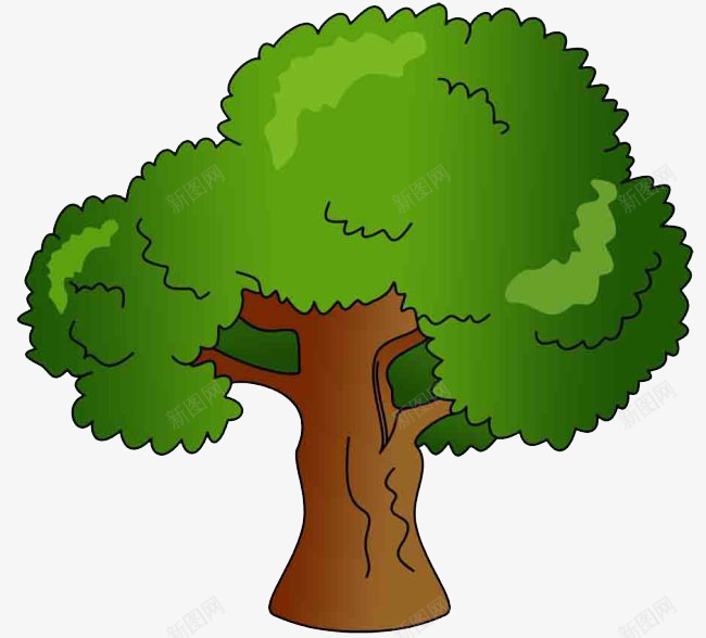 树图案png免抠素材_新图网 https://ixintu.com 免费图案 平面设计 插画 树 绿色 绿色植物 草地