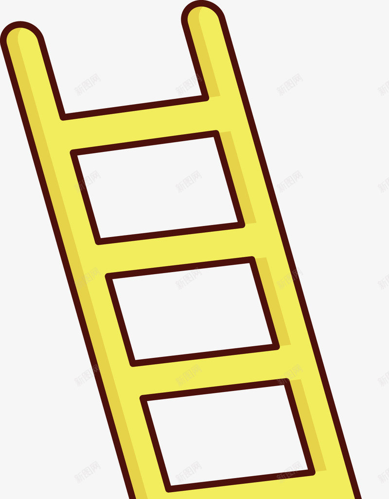 一个梯子矢量图ai免抠素材_新图网 https://ixintu.com 工具 手绘梯子 矢量梯子 黄色 矢量图