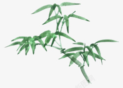 中国味国画绿色早春水墨竹子高清图片