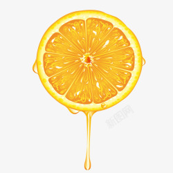 橙汁素材新鲜切开的橙子矢量图高清图片