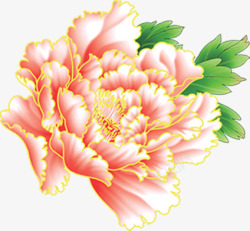 手绘粉色花朵国庆素材