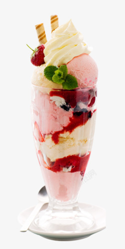 夏日冰饮草莓冰沙高清图片