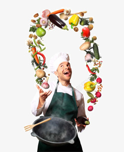 餐饮展板创意厨师高清图片