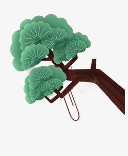 绿松枝小素材卡通松枝高清图片