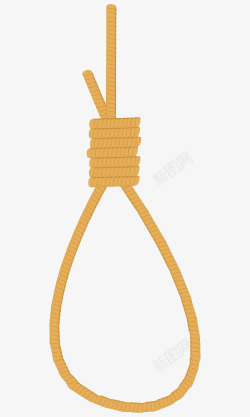 手绘黄色扁平绳子素材