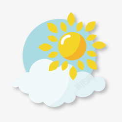 天气预报图案好天气卡通太阳云朵装饰矢量图高清图片