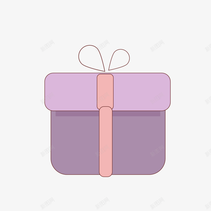 紫色礼物标图标png_新图网 https://ixintu.com 包装盒 可爱简约 图标 盒子 礼物 粉嫩系列 紫色 赠礼