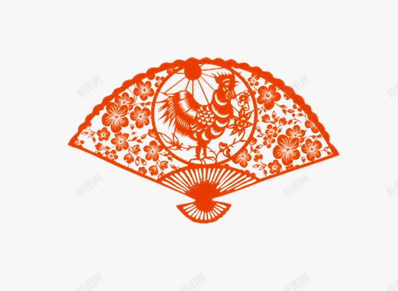 红色中国风扇子装饰图案png免抠素材_新图网 https://ixintu.com 中国风 免抠PNG 扇子 红色 装饰图案