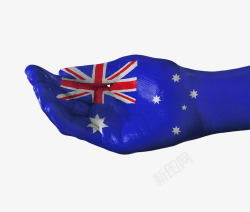 创意澳大利亚国旗手绘图案素材