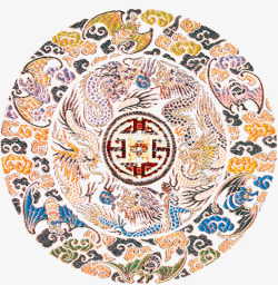 龙图案古代刺绣花纹高清图片
