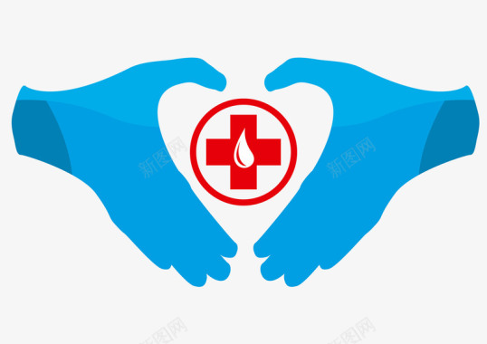 红十字标识手绘插画图标图标