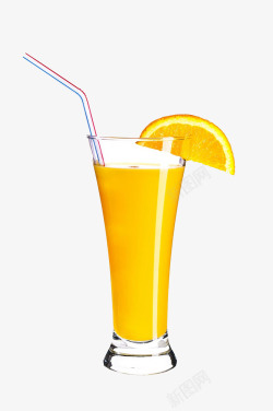 吸管杯橙子果汁高清图片