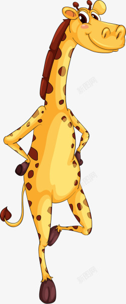 长颈鹿长颈鹿动物卡通黄色高清图片