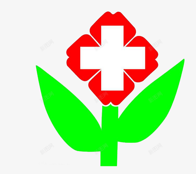 十字会标志png免抠素材_新图网 https://ixintu.com 十字架 手绘 红十字会 红色 绿叶