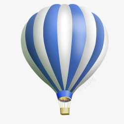 向往蓝色热气球元素高清图片