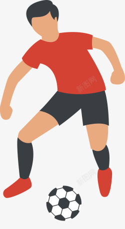 手机足球手绘足球运动员踢球矢量图高清图片