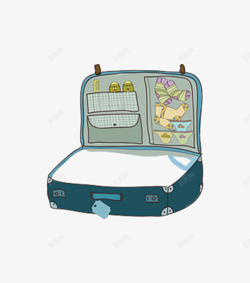 可爱行李箱png免抠素材_新图网 https://ixintu.com 动漫风 卡通 可爱 手绘 旅行 旅行箱 行李 行李箱 行李箱打开