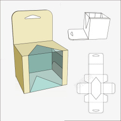 正方体立体盒子素材