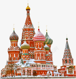 莫斯科元素俄罗斯莫斯科广场教堂红场高清图片