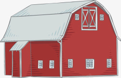 红色房子农房背景矢量图素材