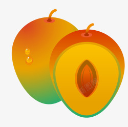 水果核手绘芒果矢量图高清图片