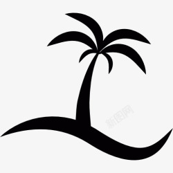 荒岛岛上有一棵棕榈树图标高清图片