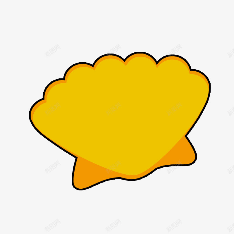 黄色贝壳png免抠素材_新图网 https://ixintu.com 一个 卡通 图案 手绘 棕色 简图 贝壳 黄色