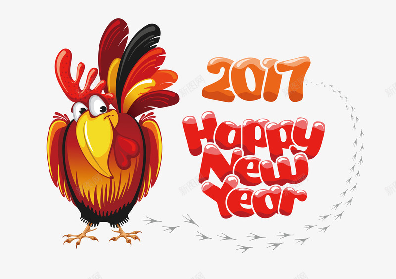 2017鸡年png免抠素材_新图网 https://ixintu.com 中国 公鸡 新年 雄鸡