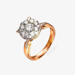 奢华玫瑰金钻石戒指素材